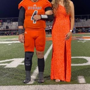 Neon Orange Prom Dress